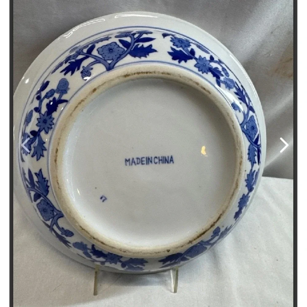 Chinese export punch bowl porcelain blue & white 11.5